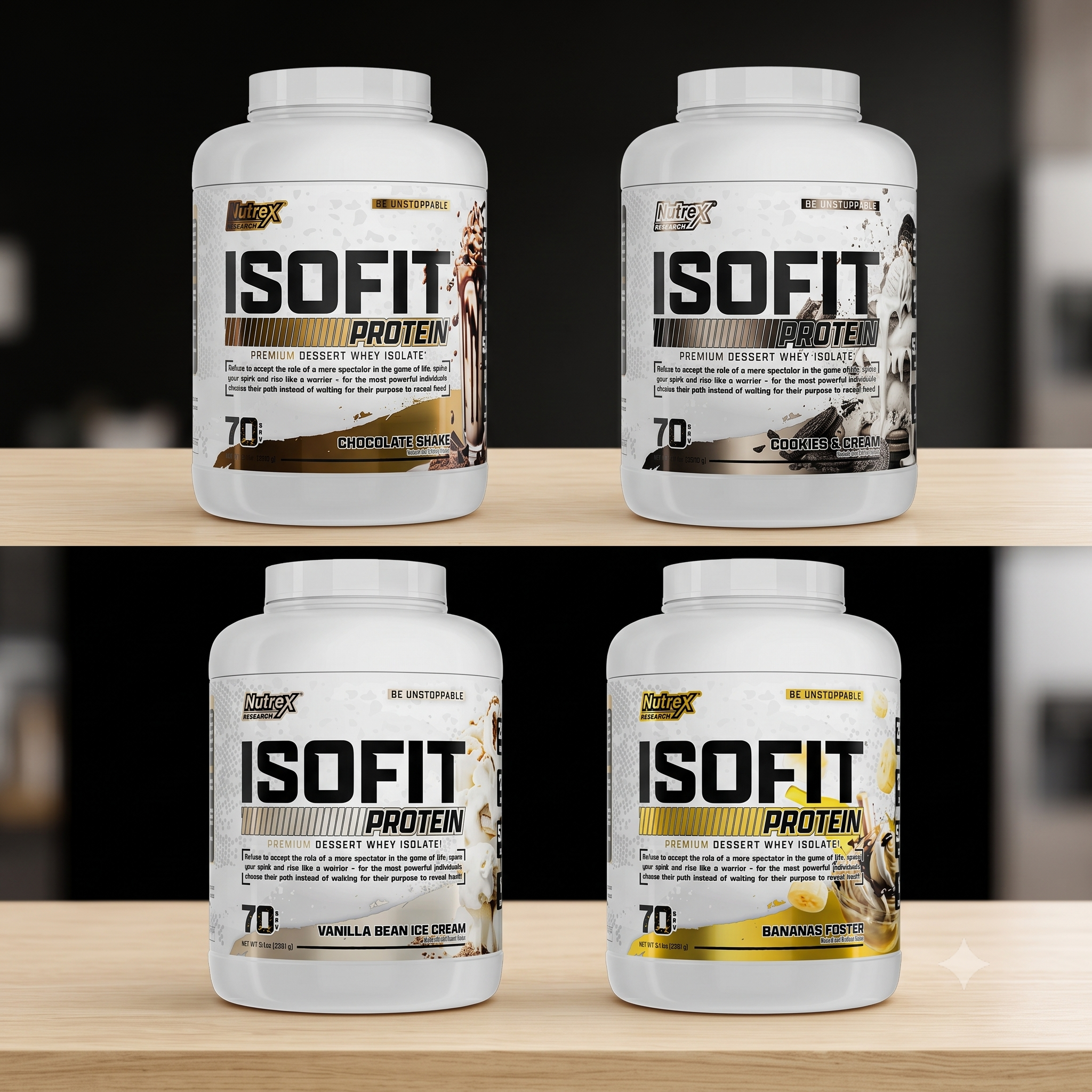 Nutrex Research ISOFIT Premium Whey Isolate (5 lbs / 70 Servicios)